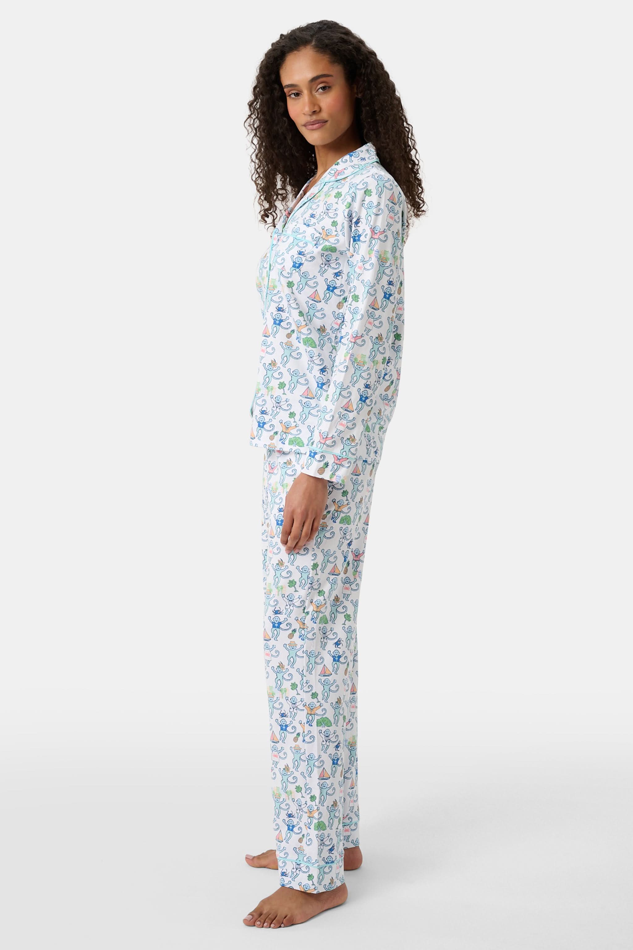 Charleston Monkey Long Sleeve Polo Pajamas - Image 3