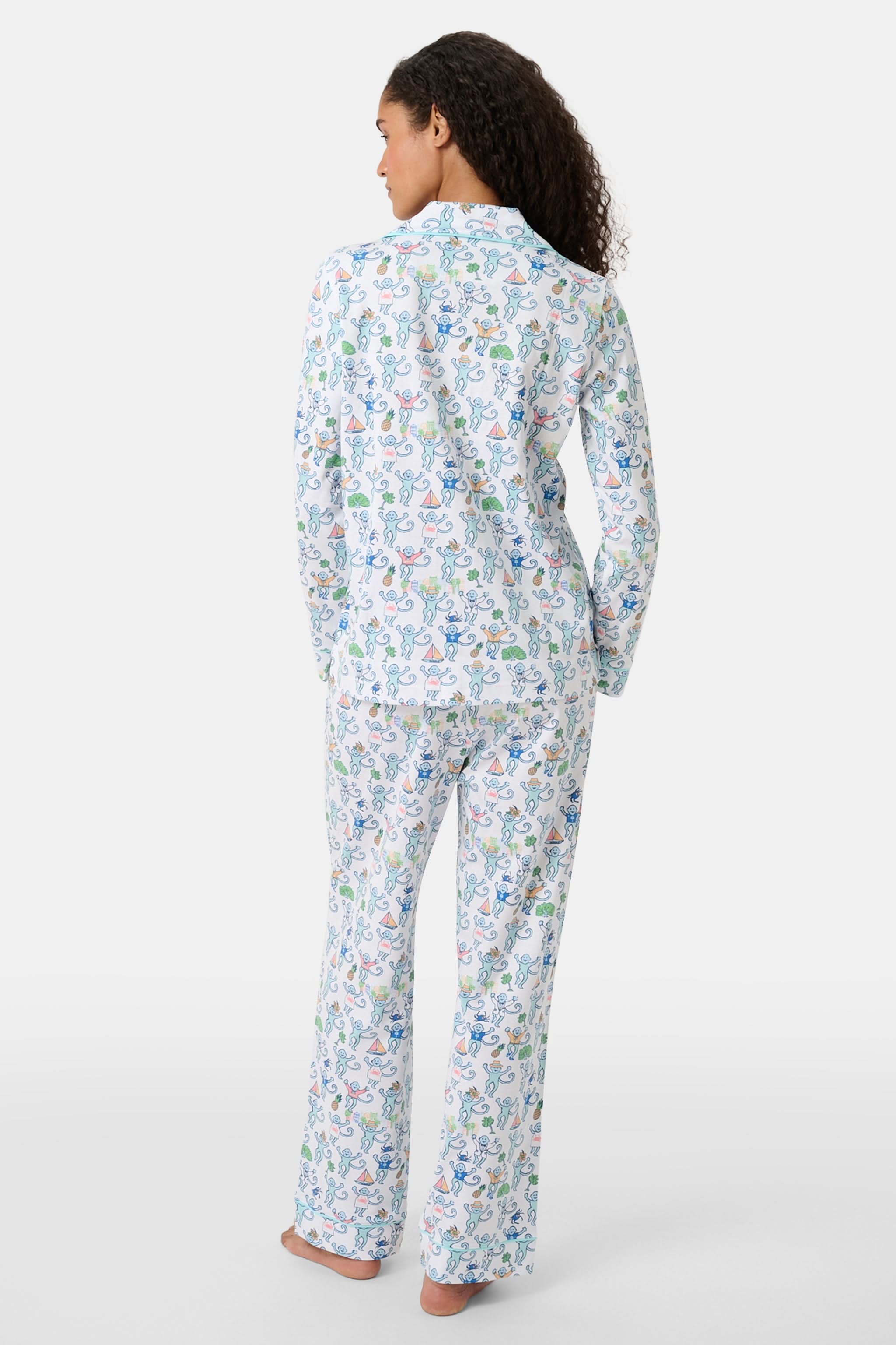 Charleston Monkey Long Sleeve Polo Pajamas - Image 4
