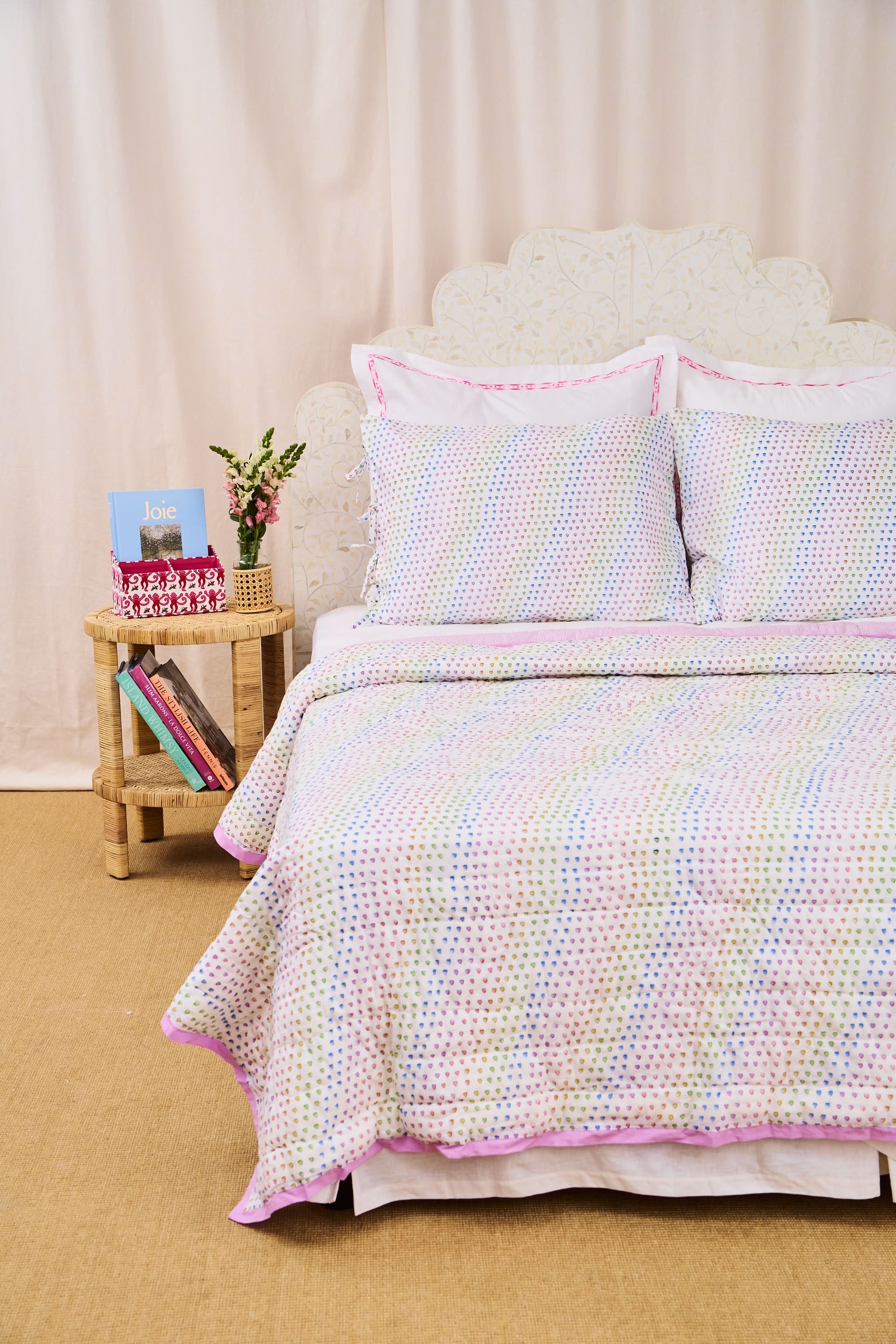 Disco Hearts Pillowcase Set with Ties - Image 2