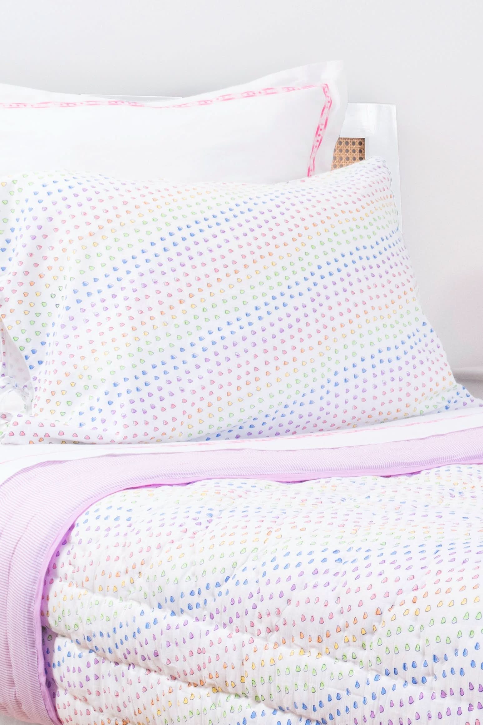 Disco Hearts Pillowcase Set with Ties - Image 3