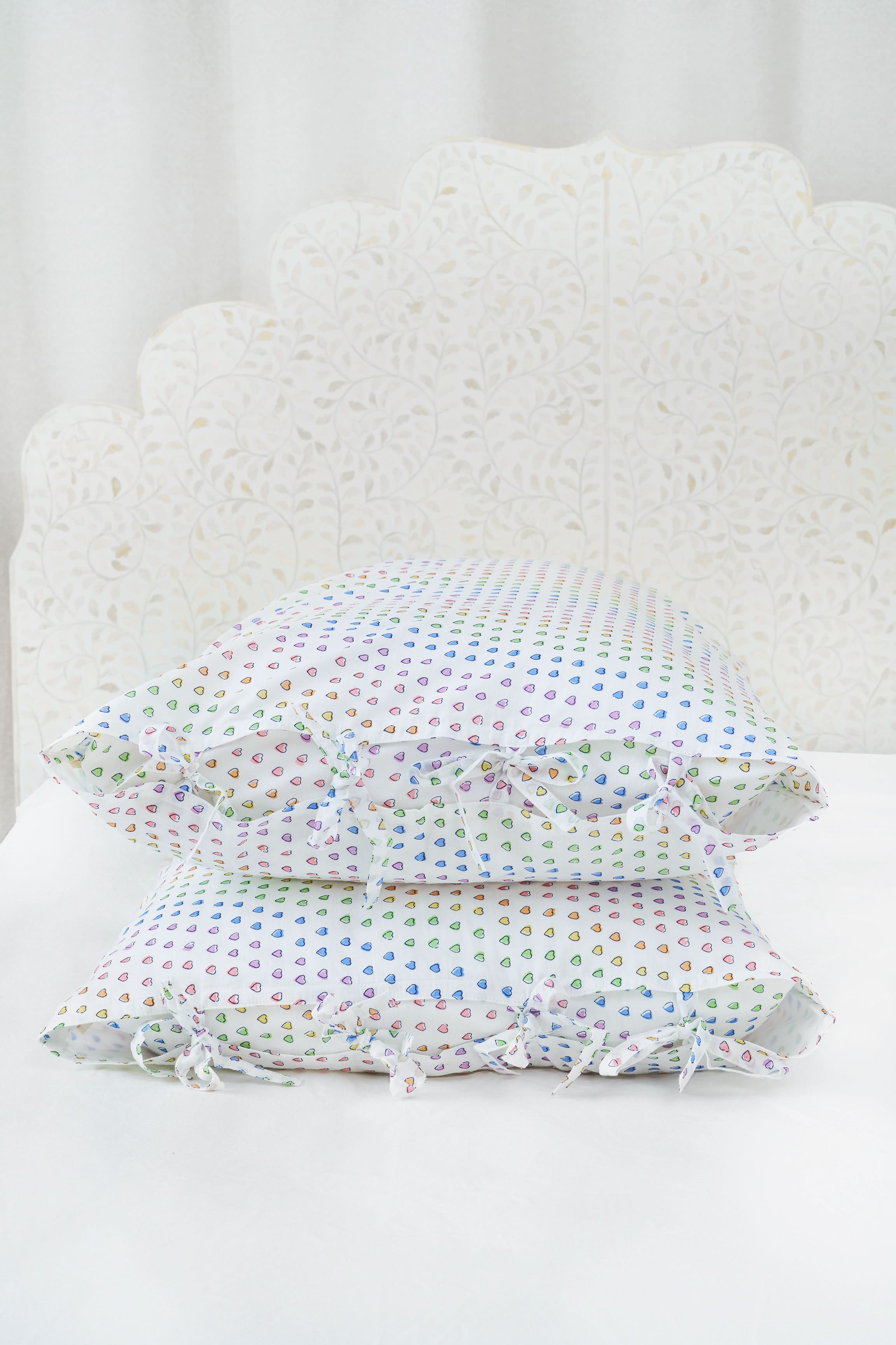 Disco Hearts Pillowcase Set with Ties - Image 6