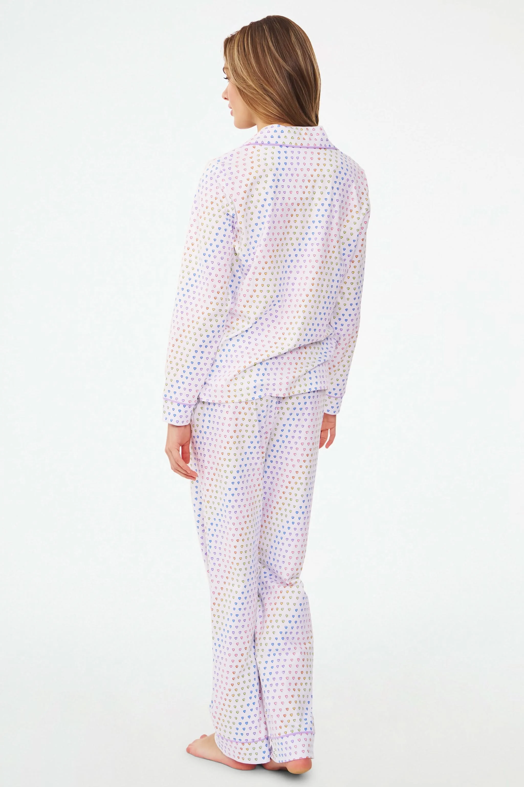 Disco Hearts Long Sleeve Polo Pajamas - Image 4