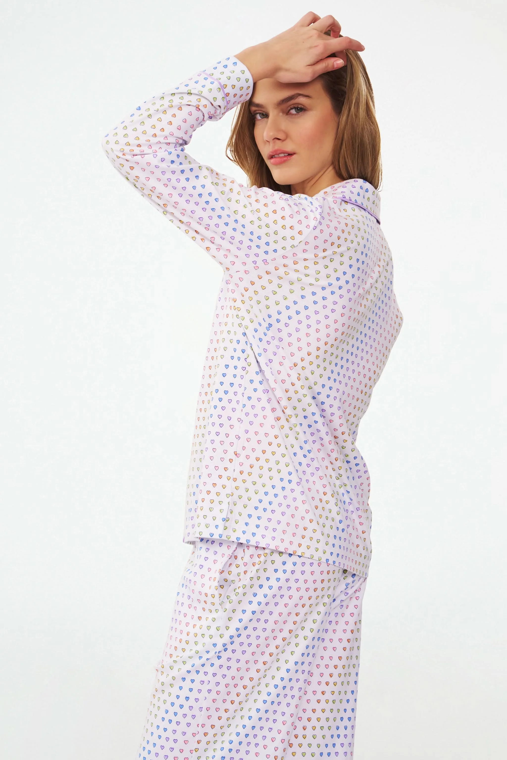Disco Hearts Long Sleeve Polo Pajamas - Image 6