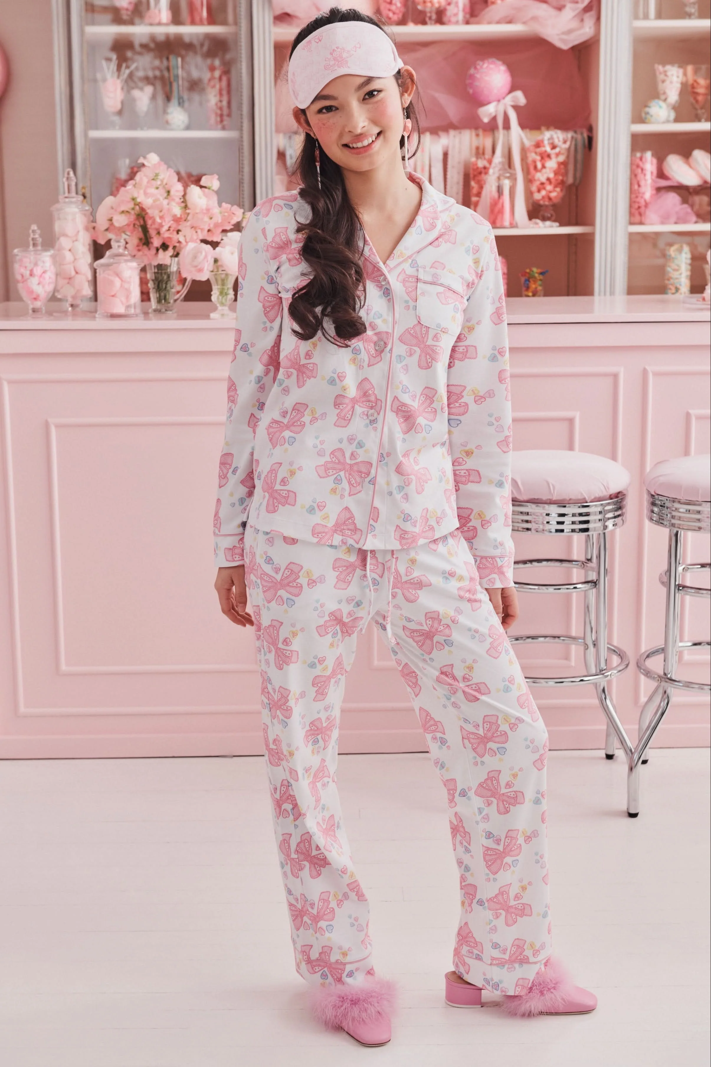 Doily Beaux Long Sleeve Polo Pajamas - Image 2