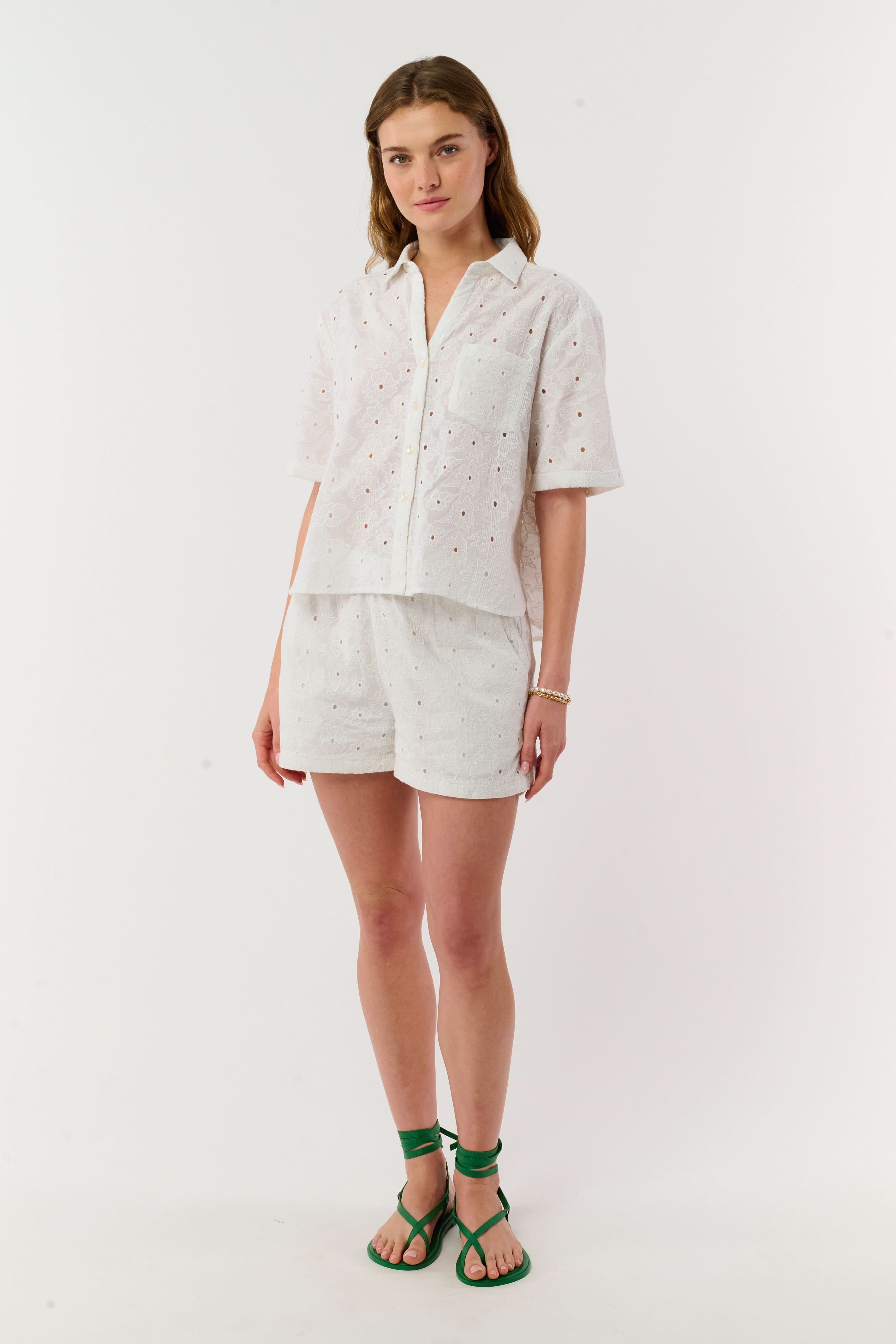 Floral Eyelet Cody Shorts - Image 3