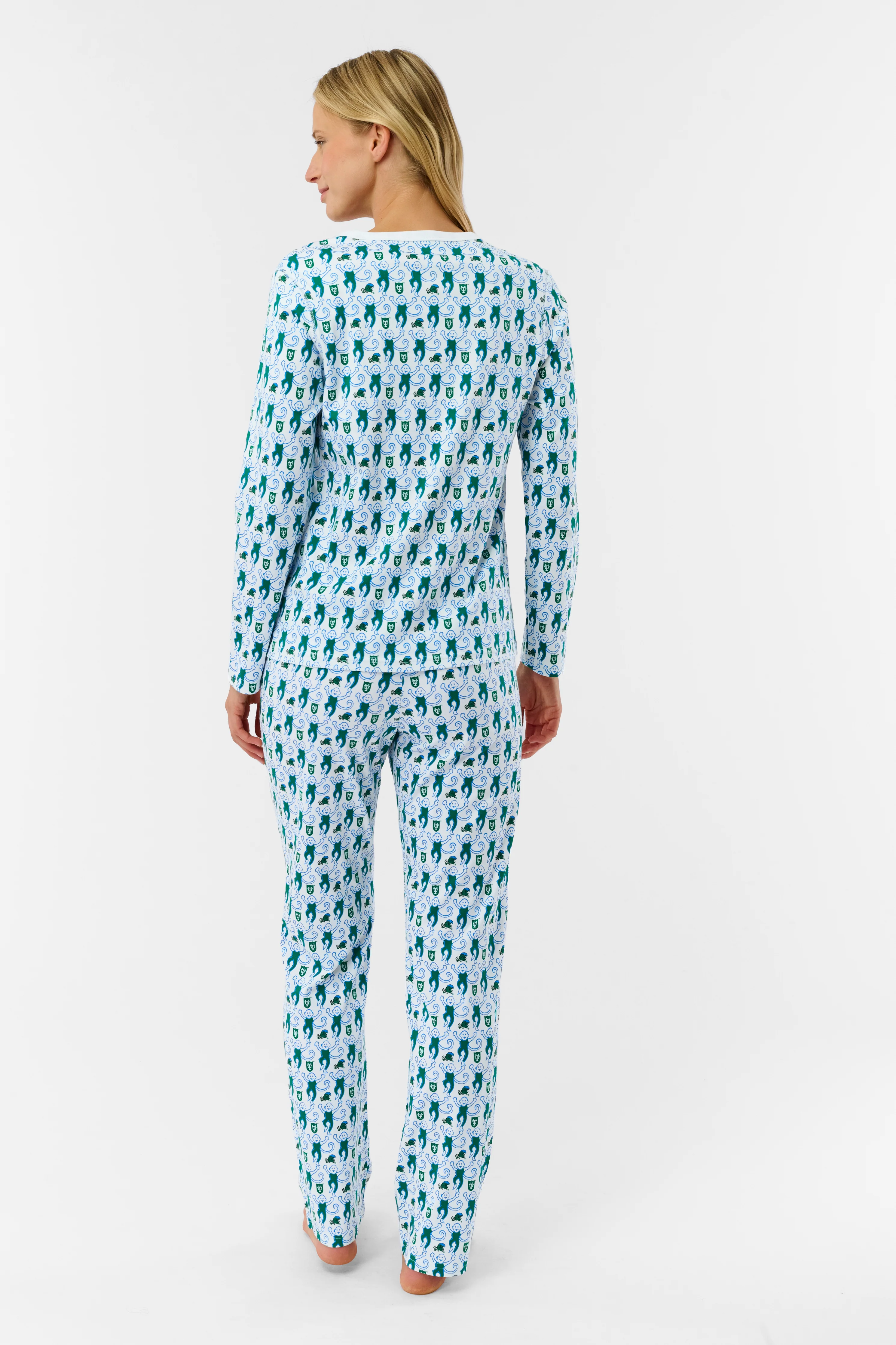 Green Wave Lovely Monkey Pajamas - Image 3