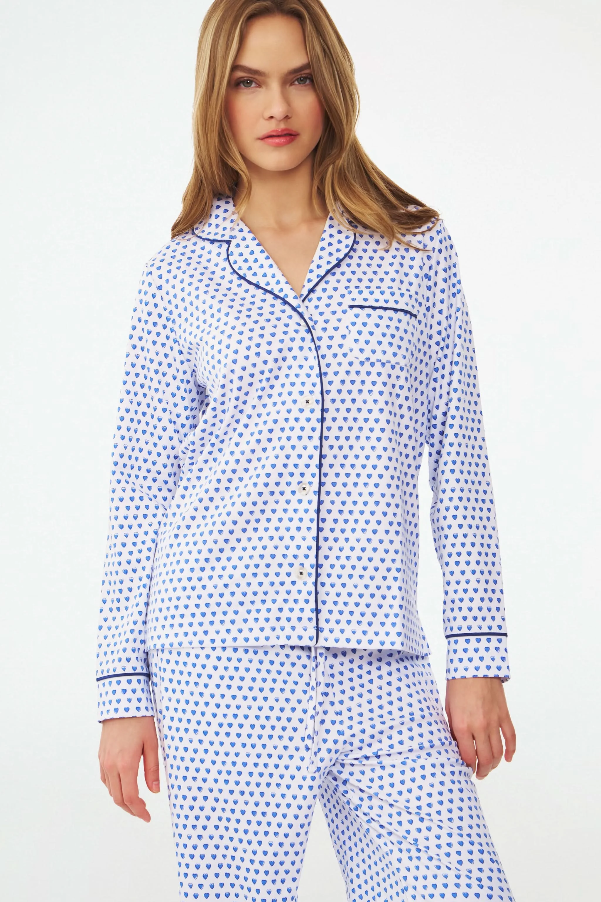 Hearts Long Sleeve Polo Pajamas - Image 4