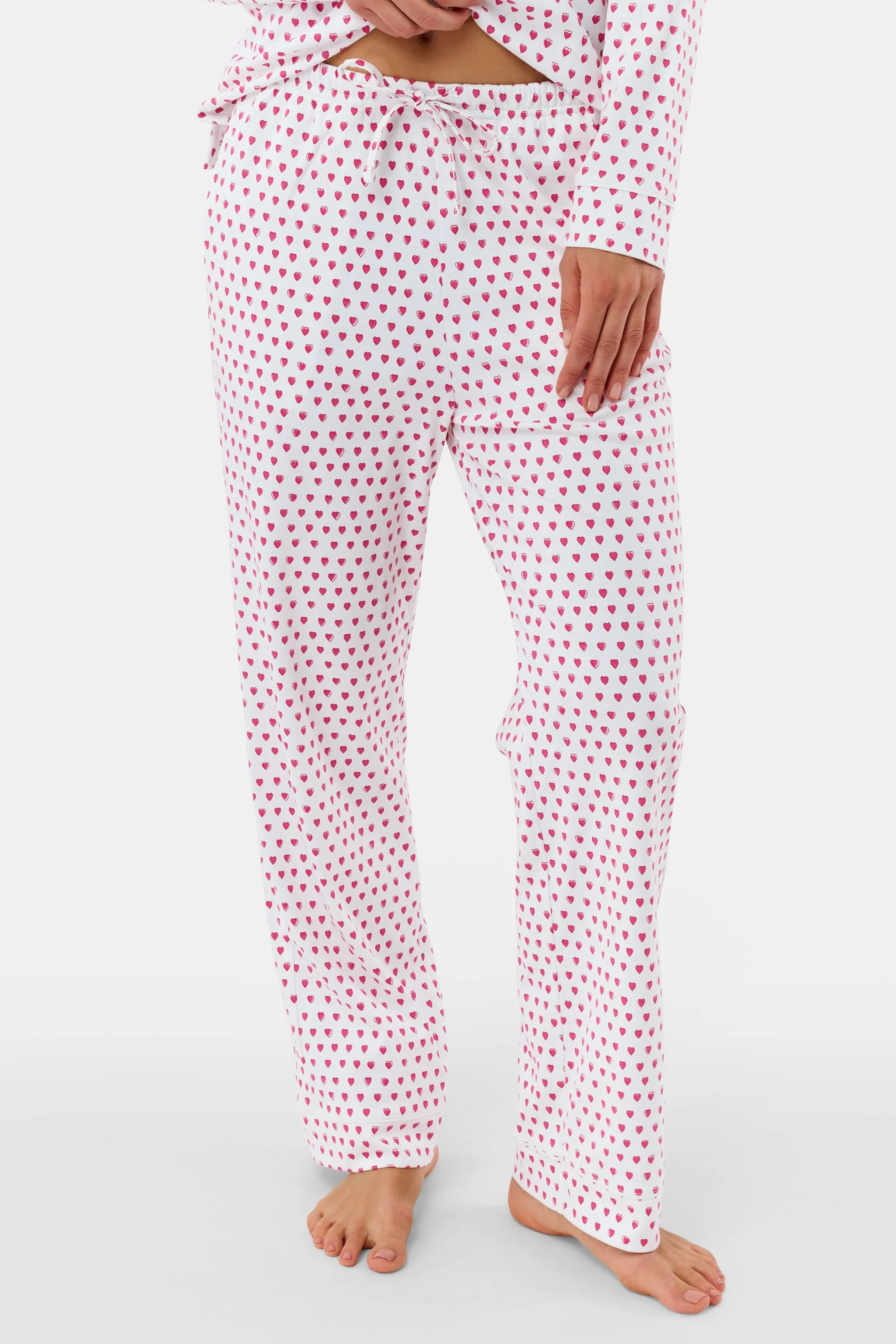 Hearts Long Sleeve Polo Pajamas - Image 4