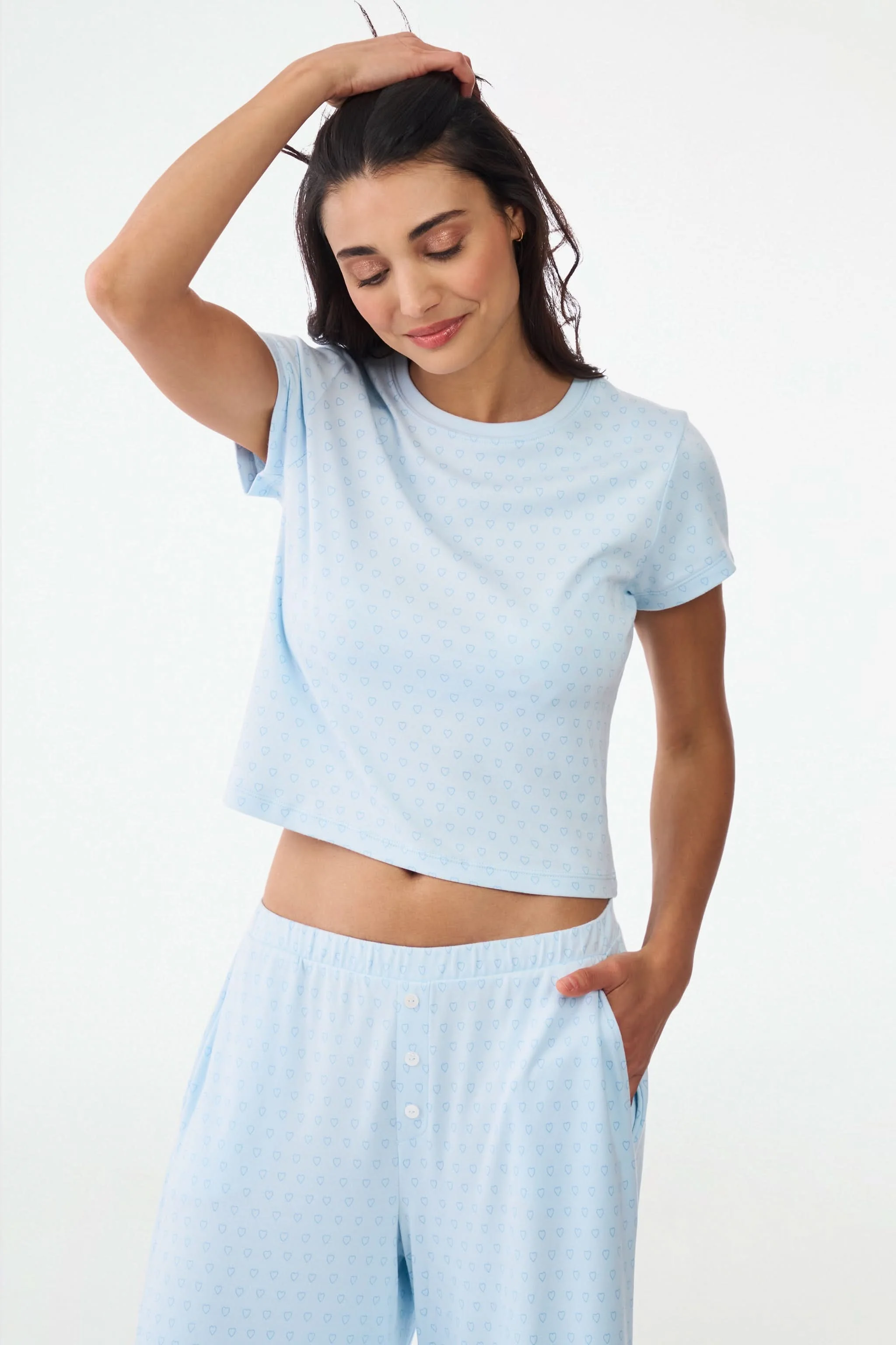 Hearts Tonal Classic Baby Tee - Image 3