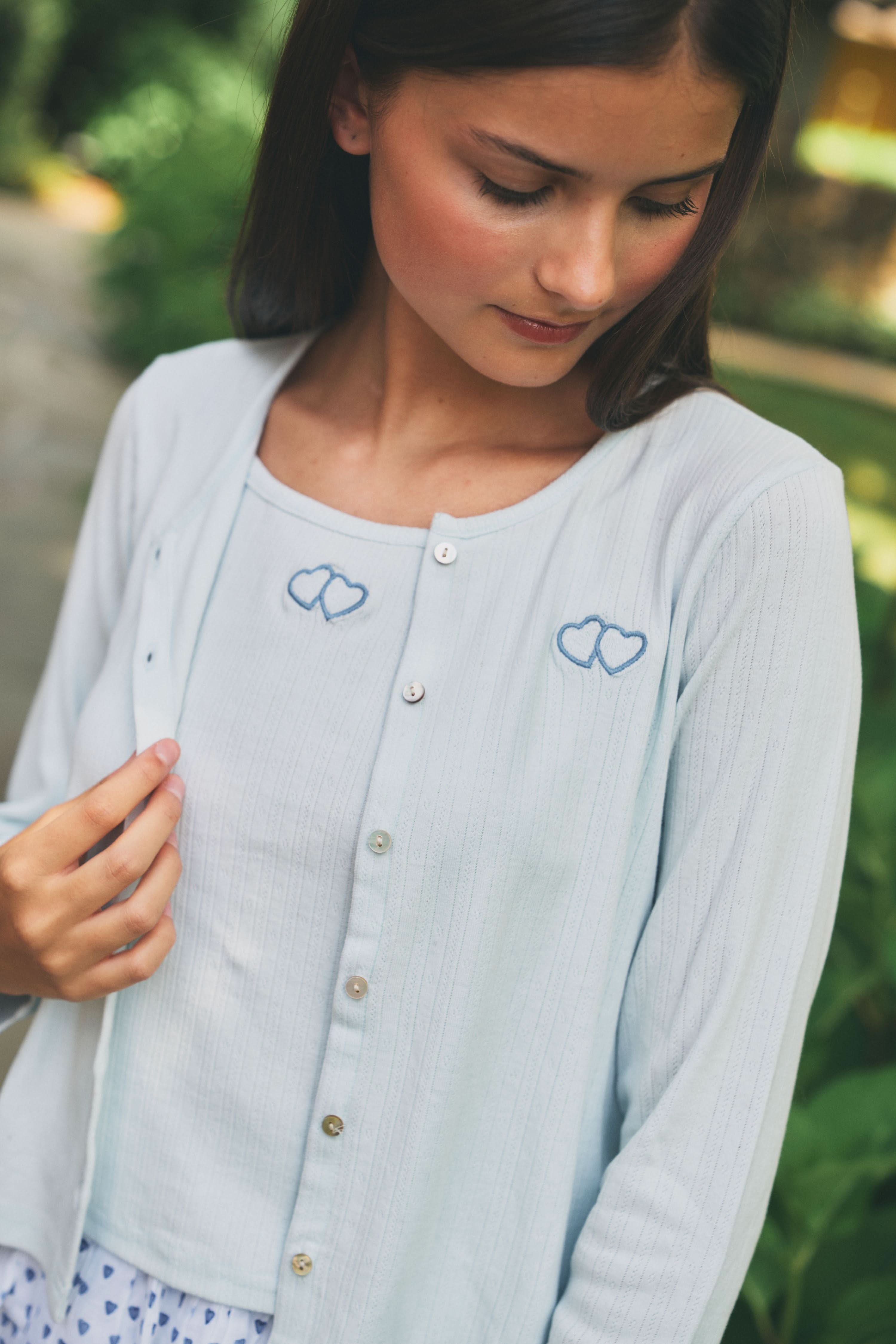 Kids Hearts Pointelle Heidi Cardigan - Image 2