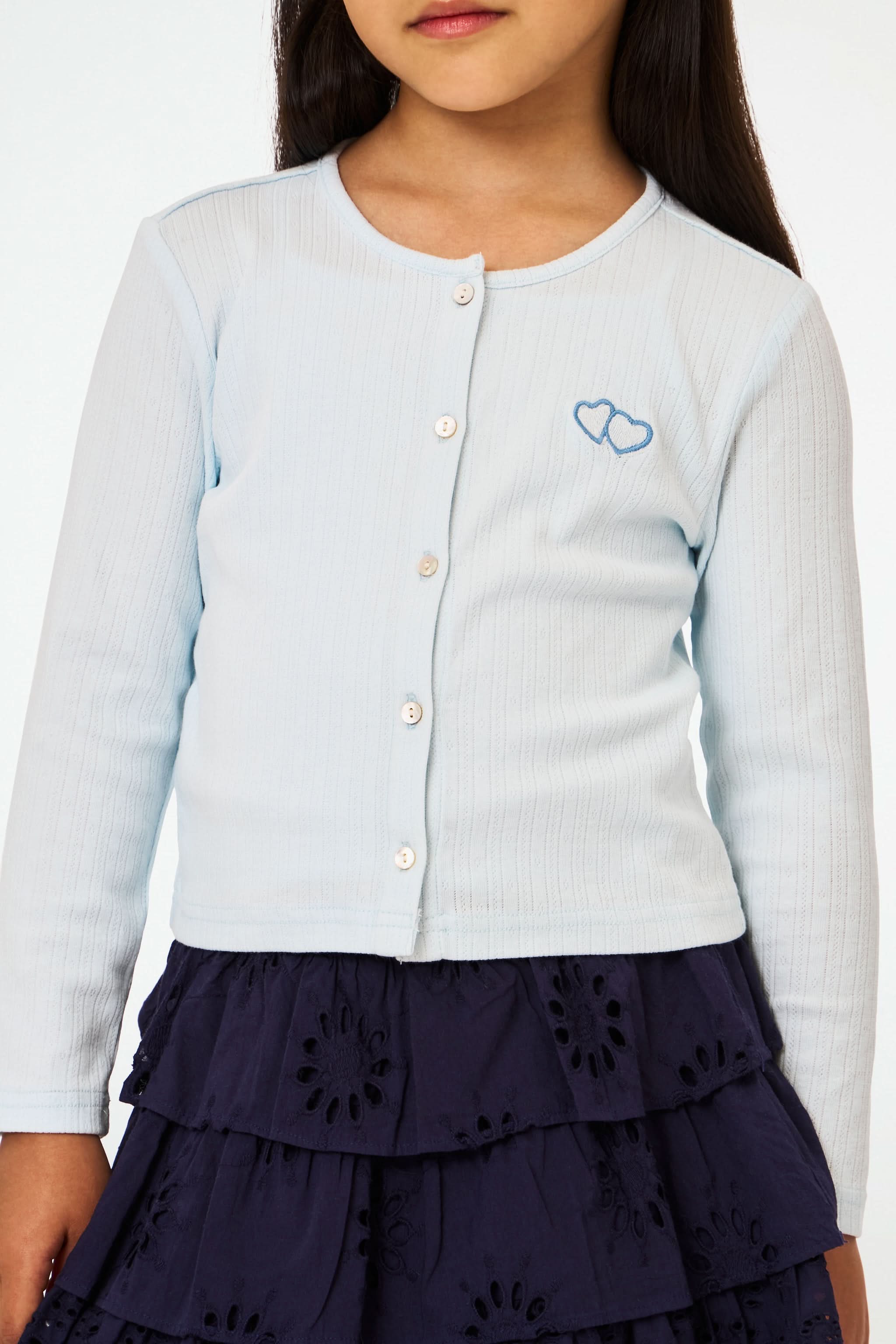 Kids Hearts Pointelle Heidi Cardigan - Image 3