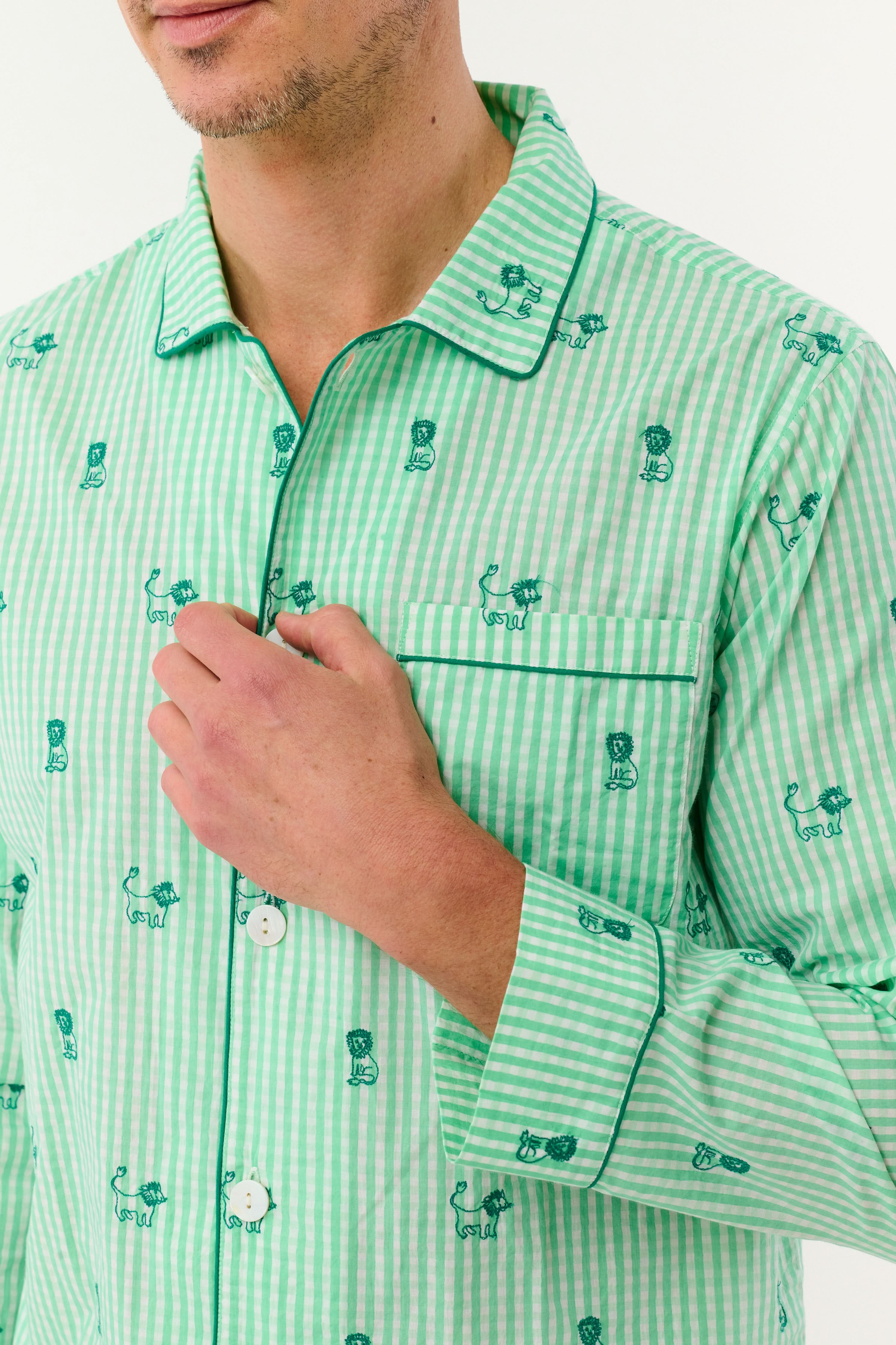 Mens Leo Gingham Loungewear - Image 2
