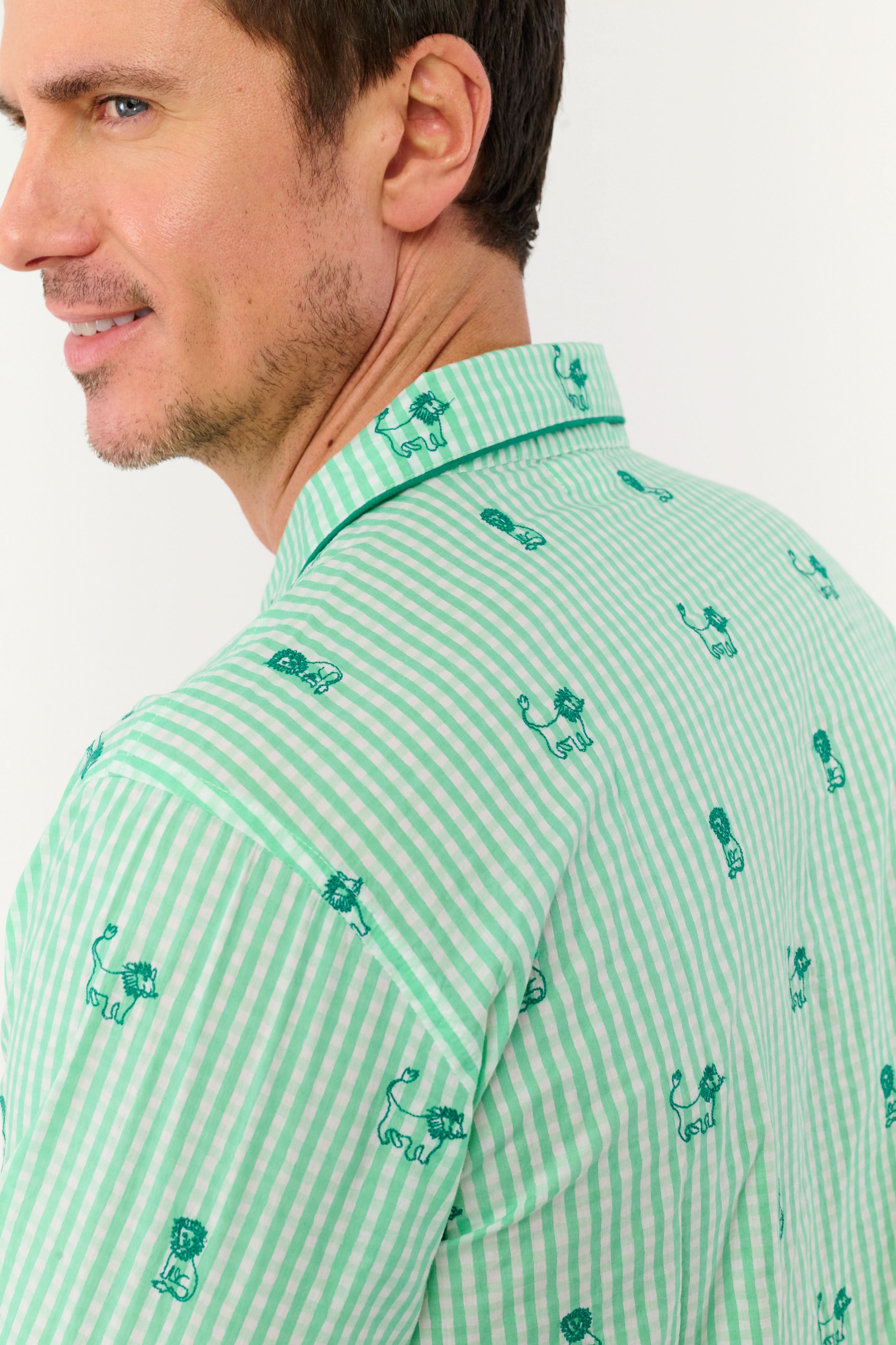 Mens Leo Gingham Loungewear - Image 4