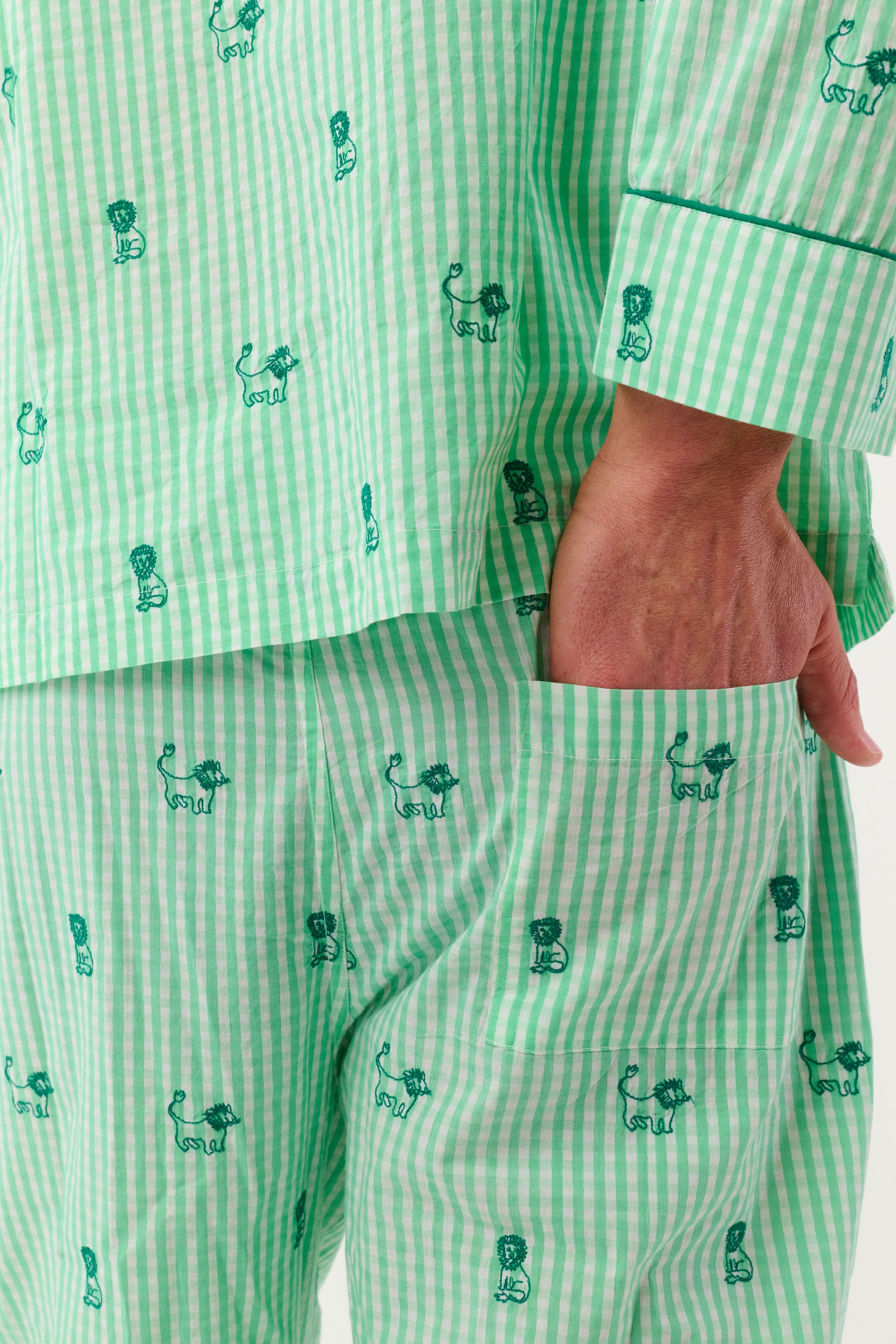 Mens Leo Gingham Loungewear - Image 5