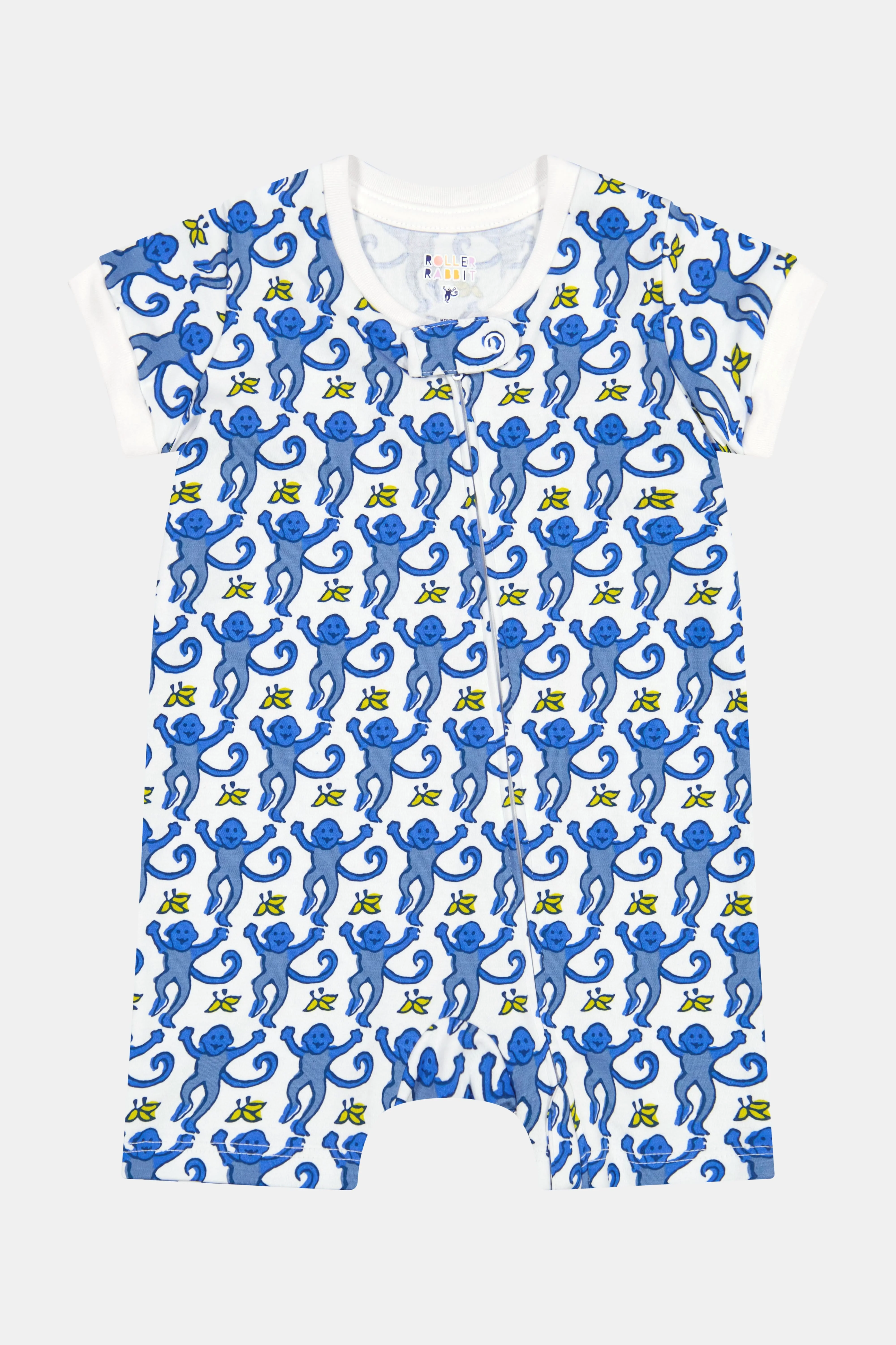 Infant Monkey Short Sleeve Zipper Onesie