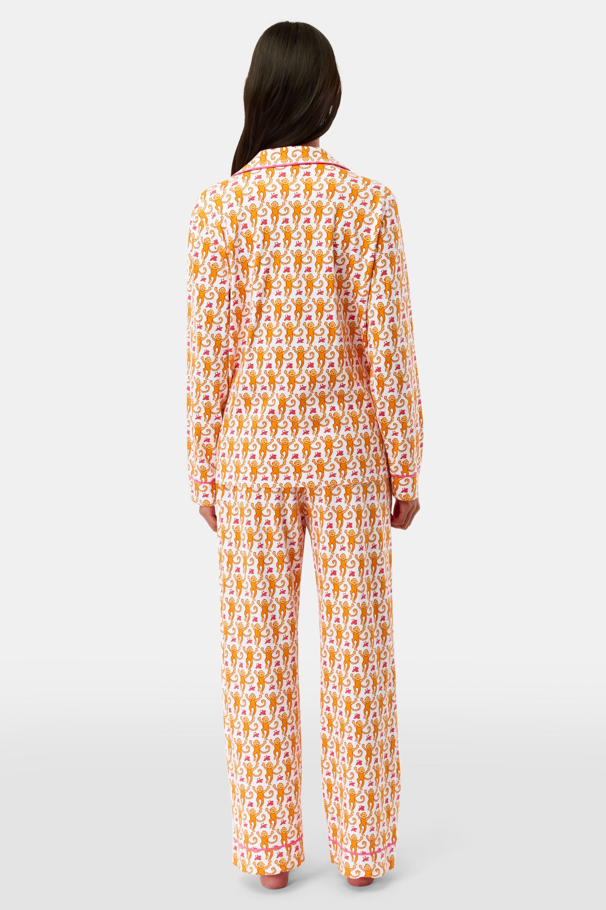 Monkey Long Sleeve Polo Pajamas - Image 2