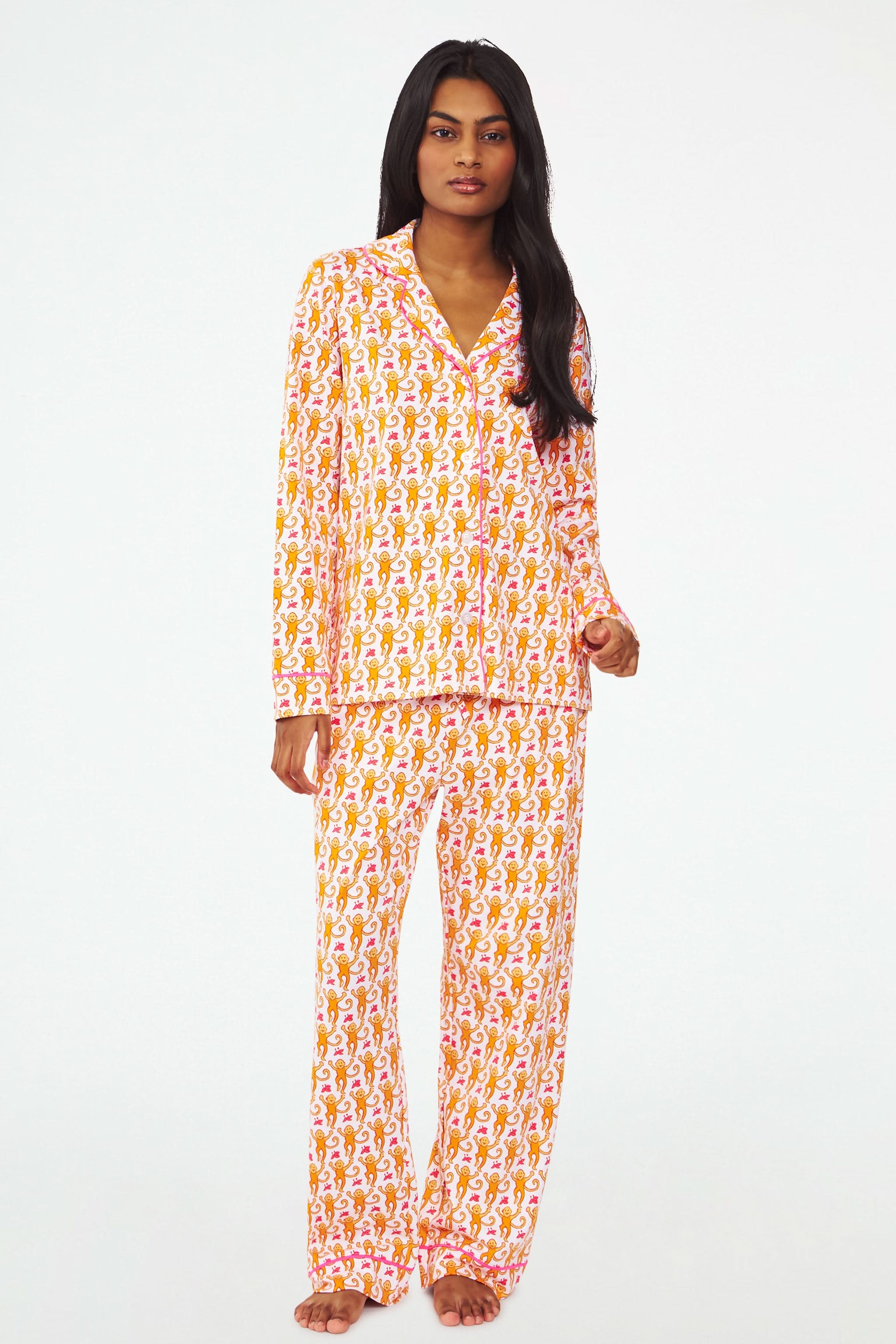 Monkey Long Sleeve Polo Pajamas - Image 3
