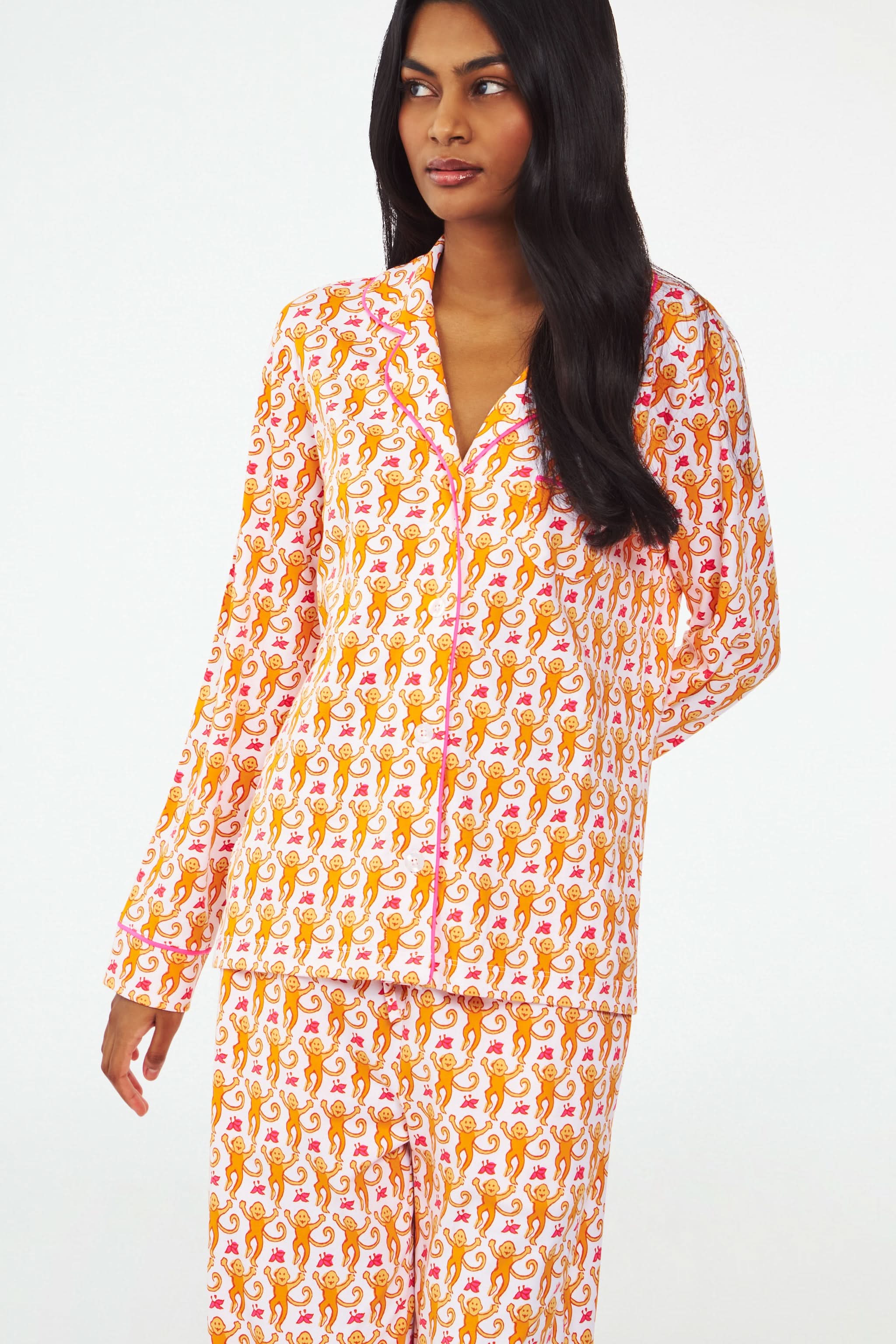 Monkey Long Sleeve Polo Pajamas - Image 4