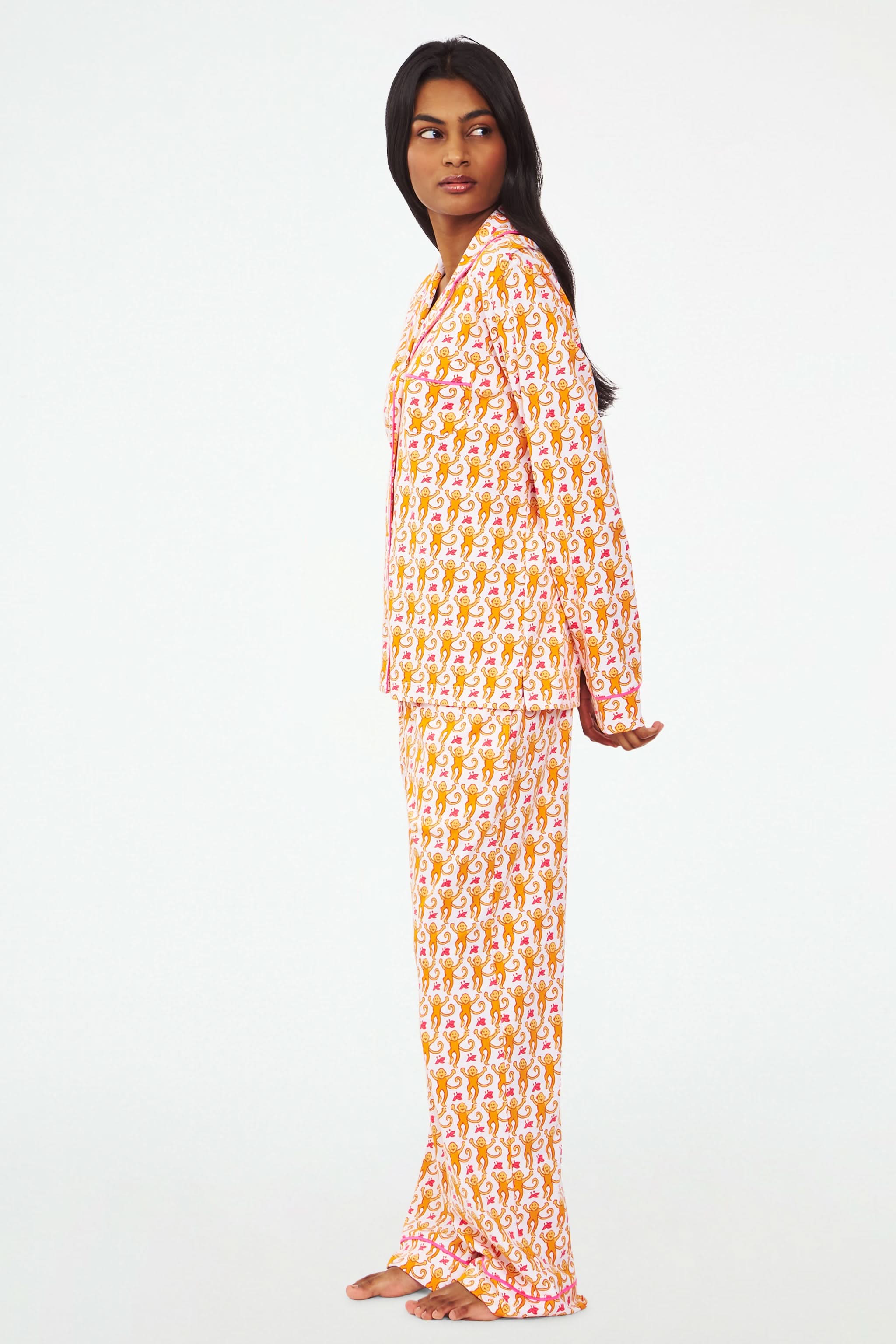 Monkey Long Sleeve Polo Pajamas - Image 5
