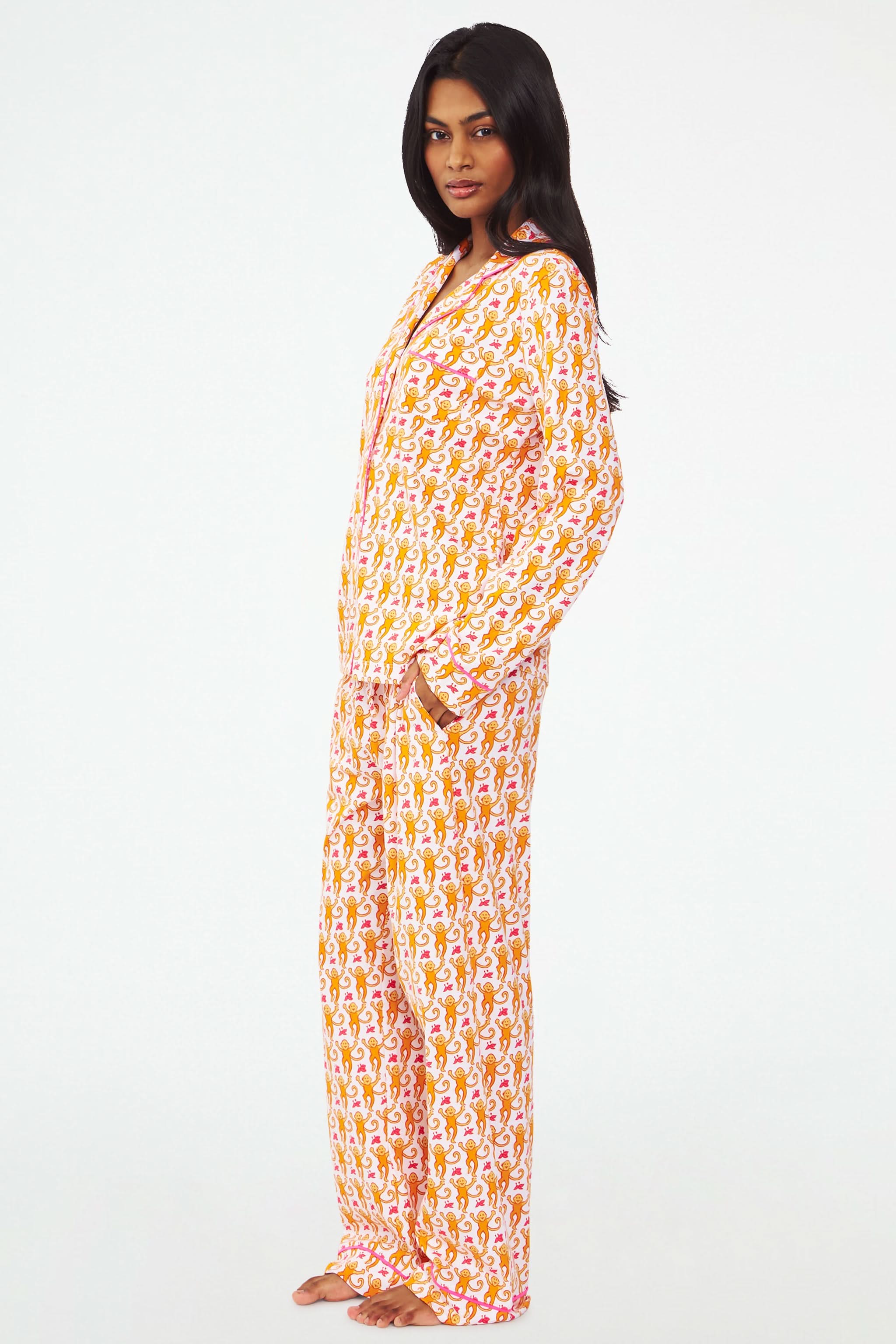 Monkey Long Sleeve Polo Pajamas - Image 6