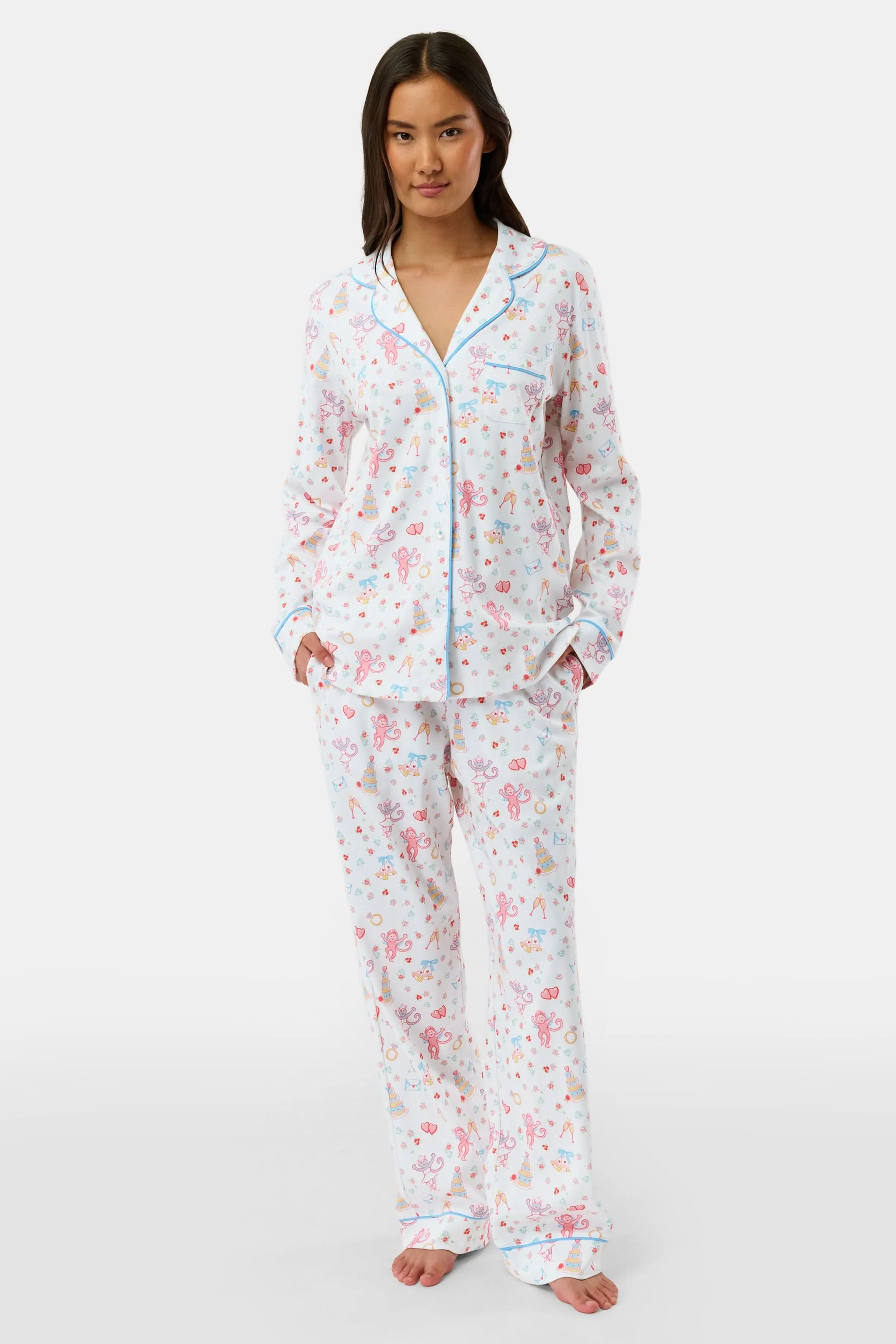 Monkey Said Yes Long Sleeve Polo Pajamas