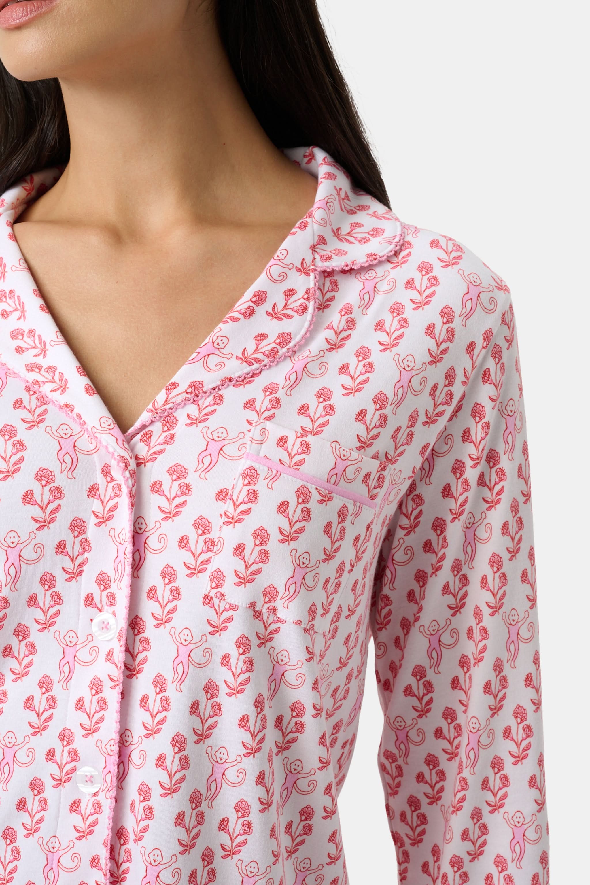 Rosa Ditsy Monkey Hayden Pajamas - Image 4