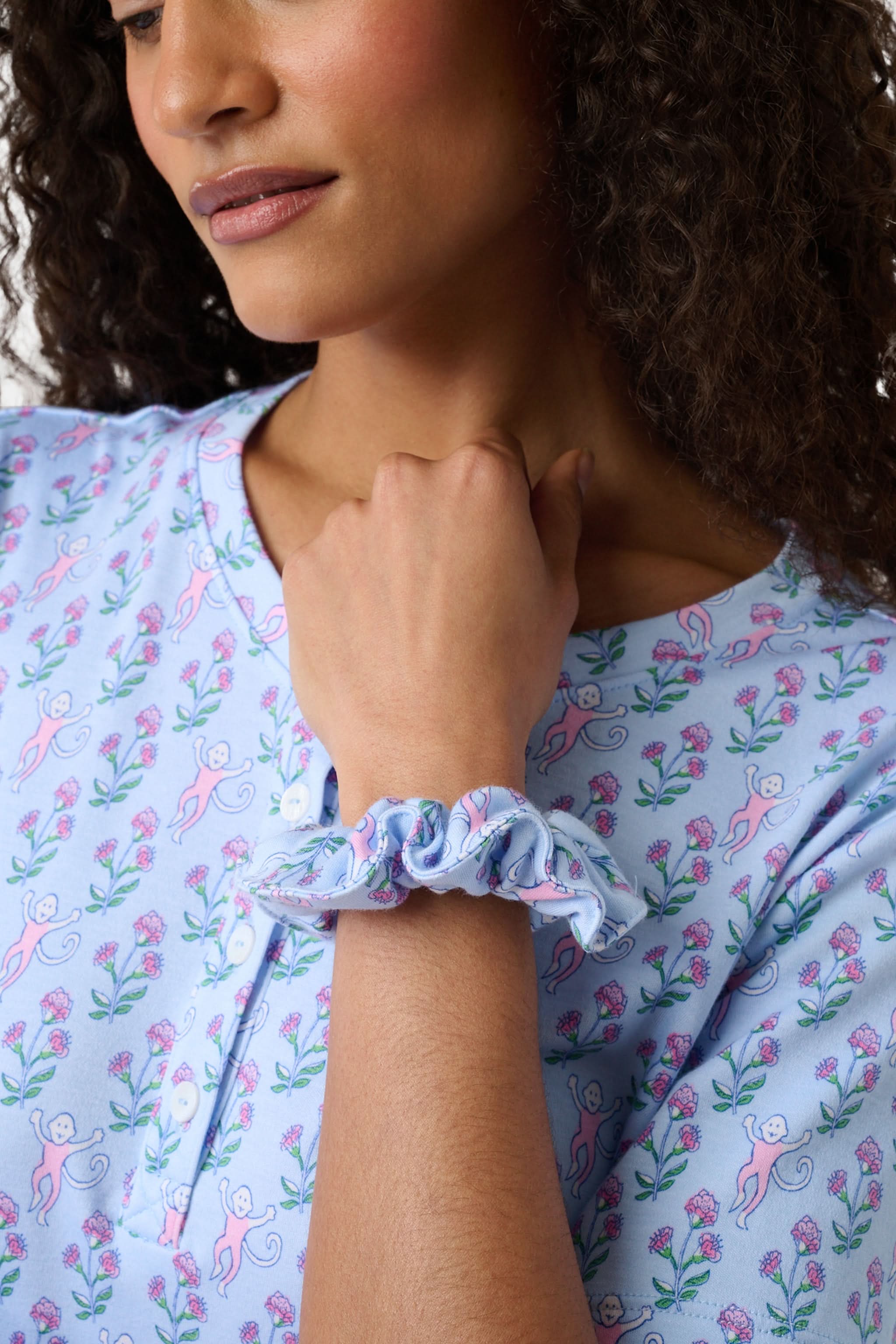 Rosa Ditsy Monkey Scrunchie - Image 2