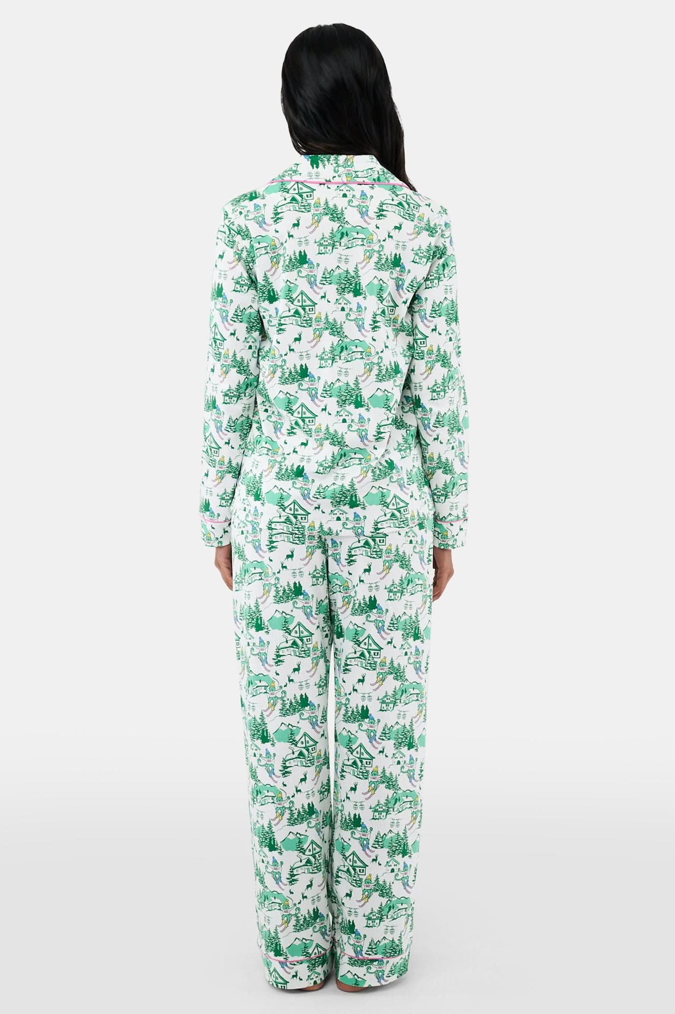 Ski Toile Long Sleeve Polo Pajamas - Image 4
