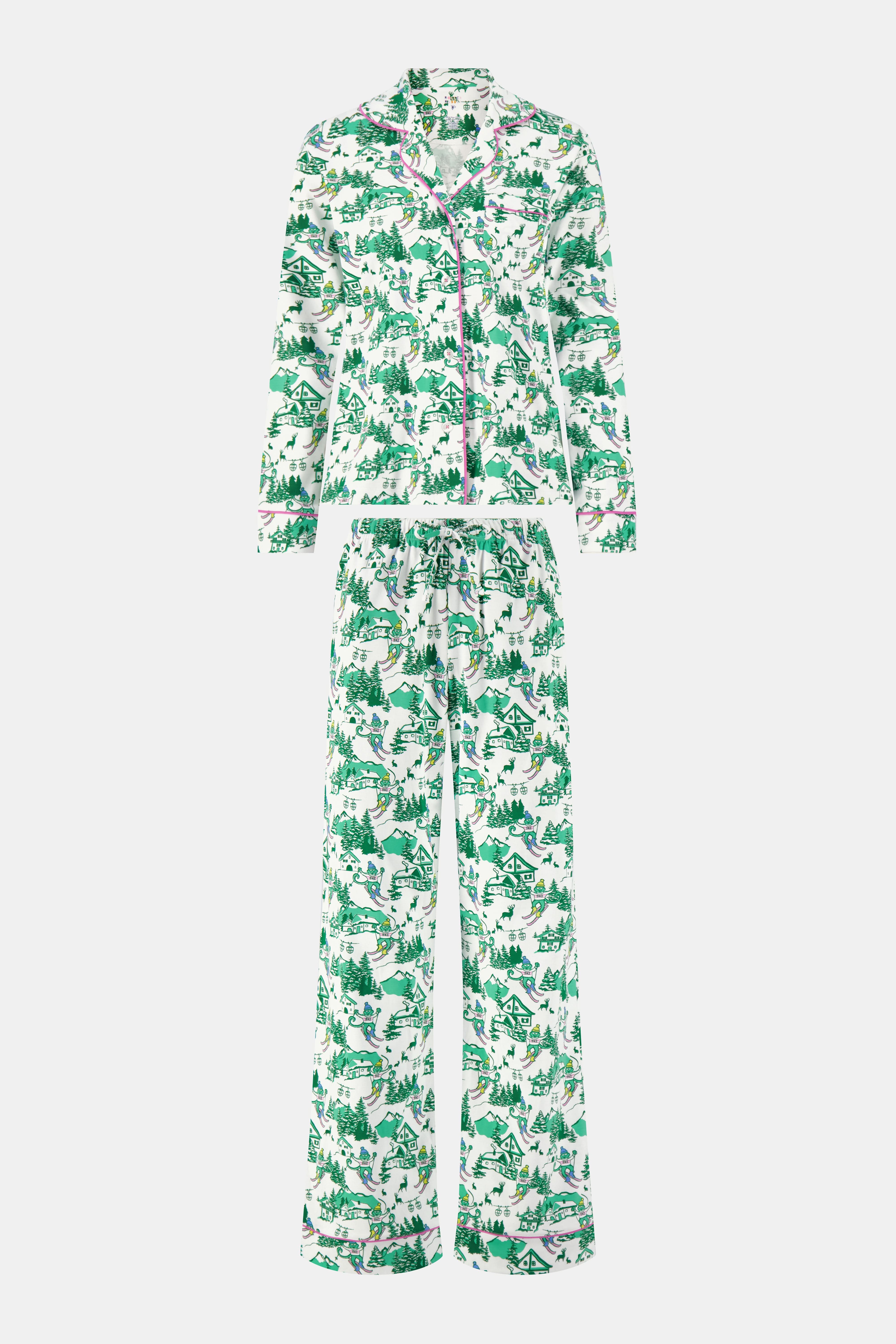 Ski Toile Long Sleeve Polo Pajamas - Image 5