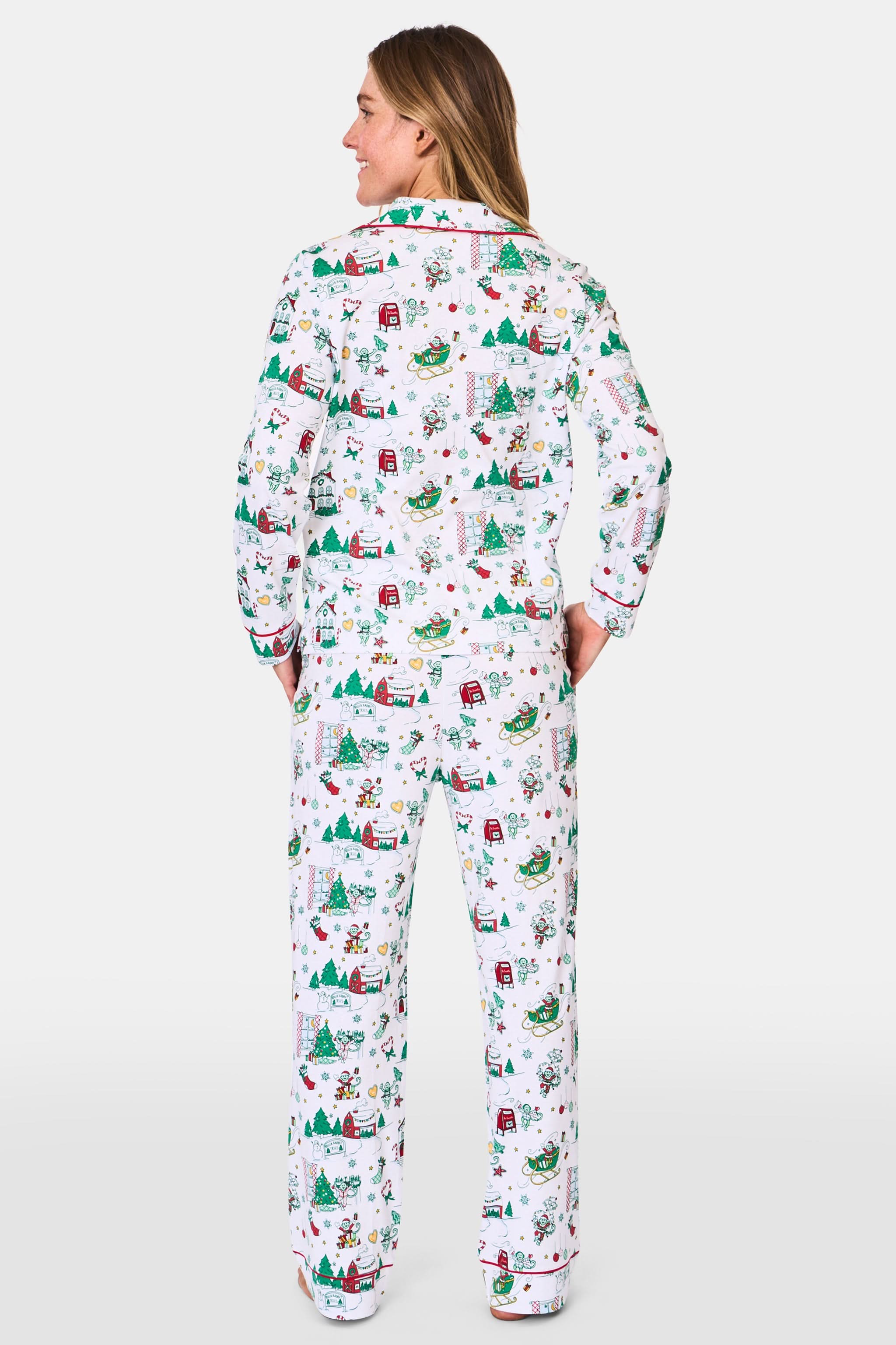 Snow Village Long Sleeve Polo Pajamas - Image 4