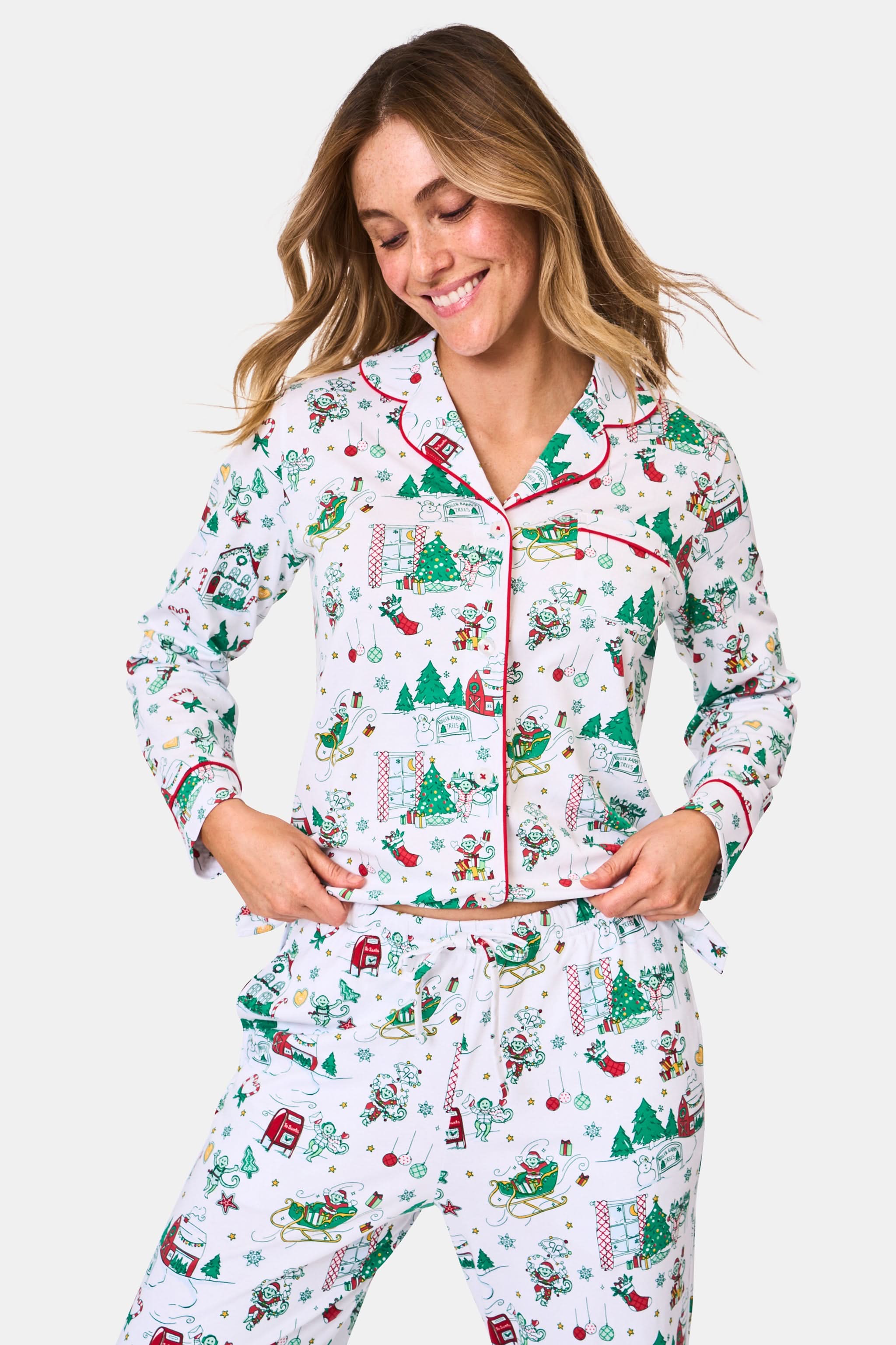 Snow Village Long Sleeve Polo Pajamas - Image 6