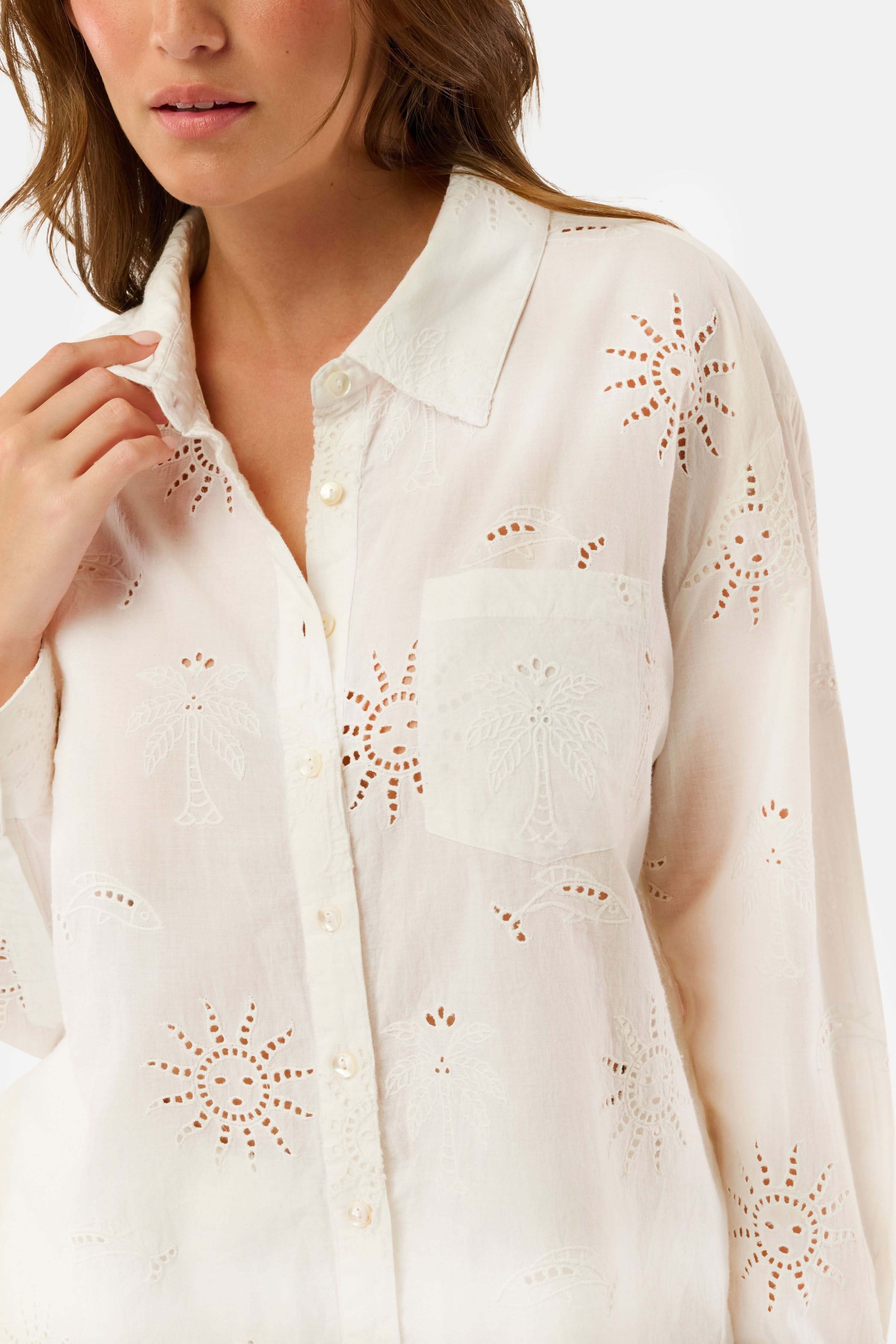 Sunny Days Eyelet Girlfriend Shirt - Image 3