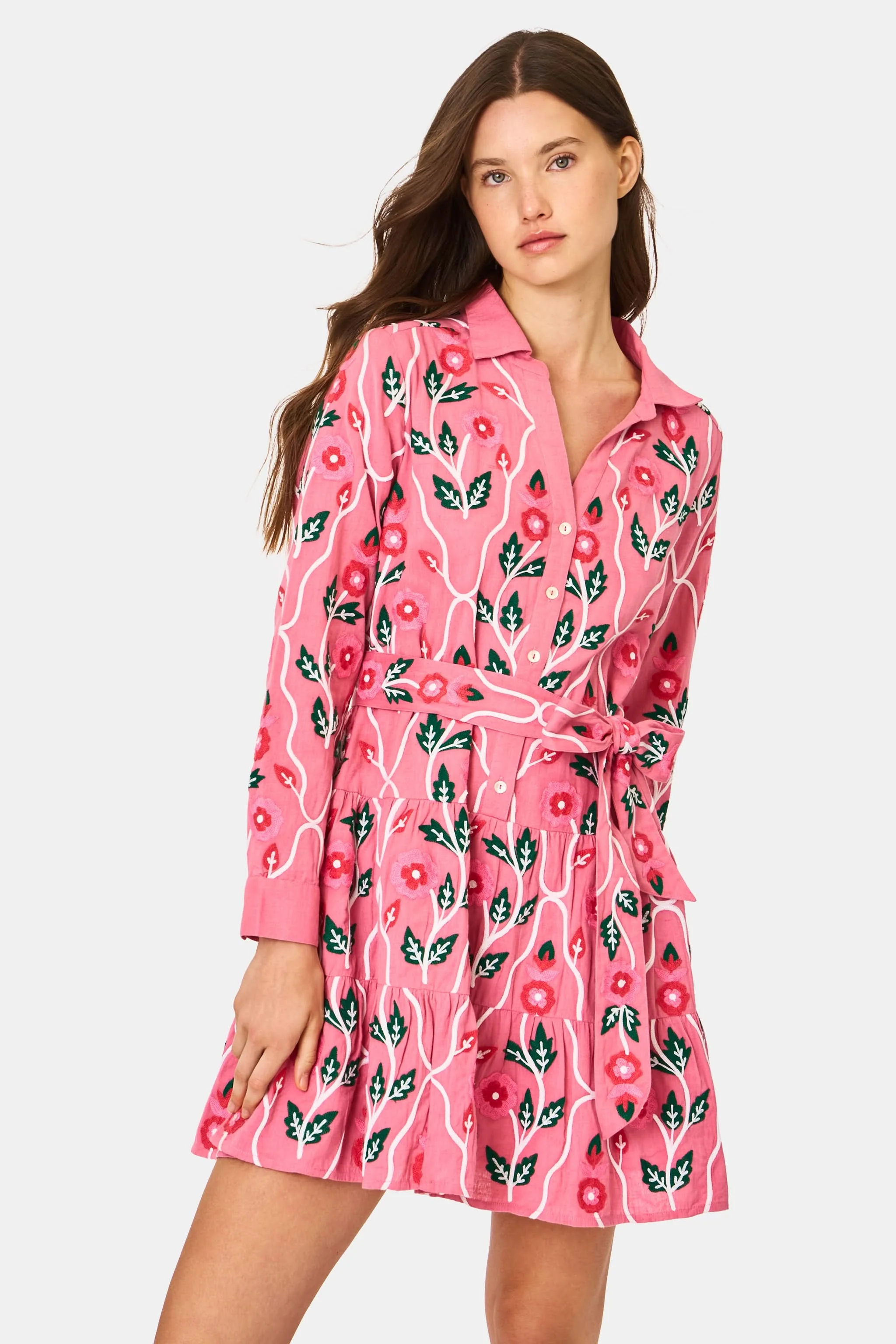 Trellis Floral Embroidery Emory Dress - Image 3