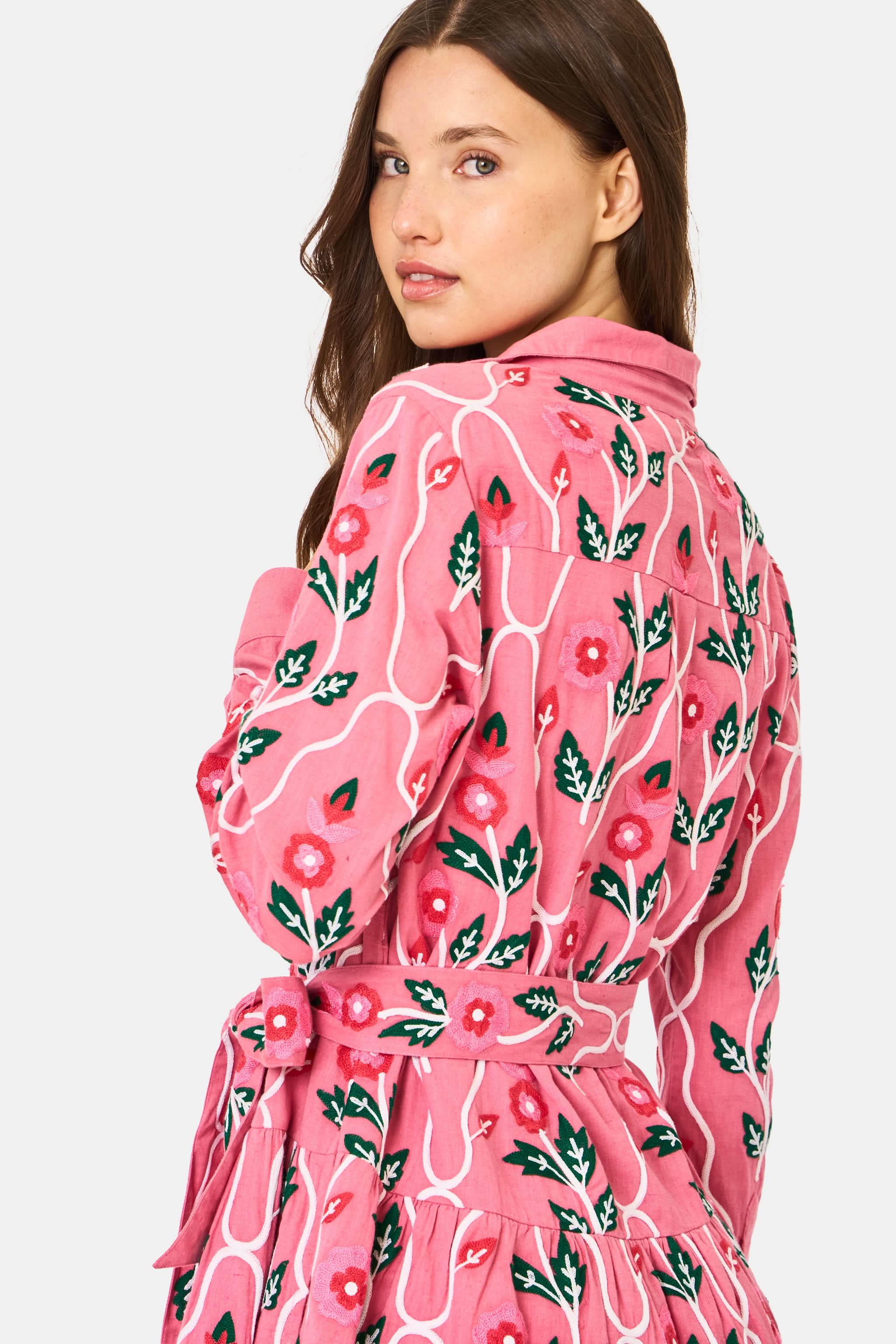 Trellis Floral Embroidery Emory Dress - Image 4